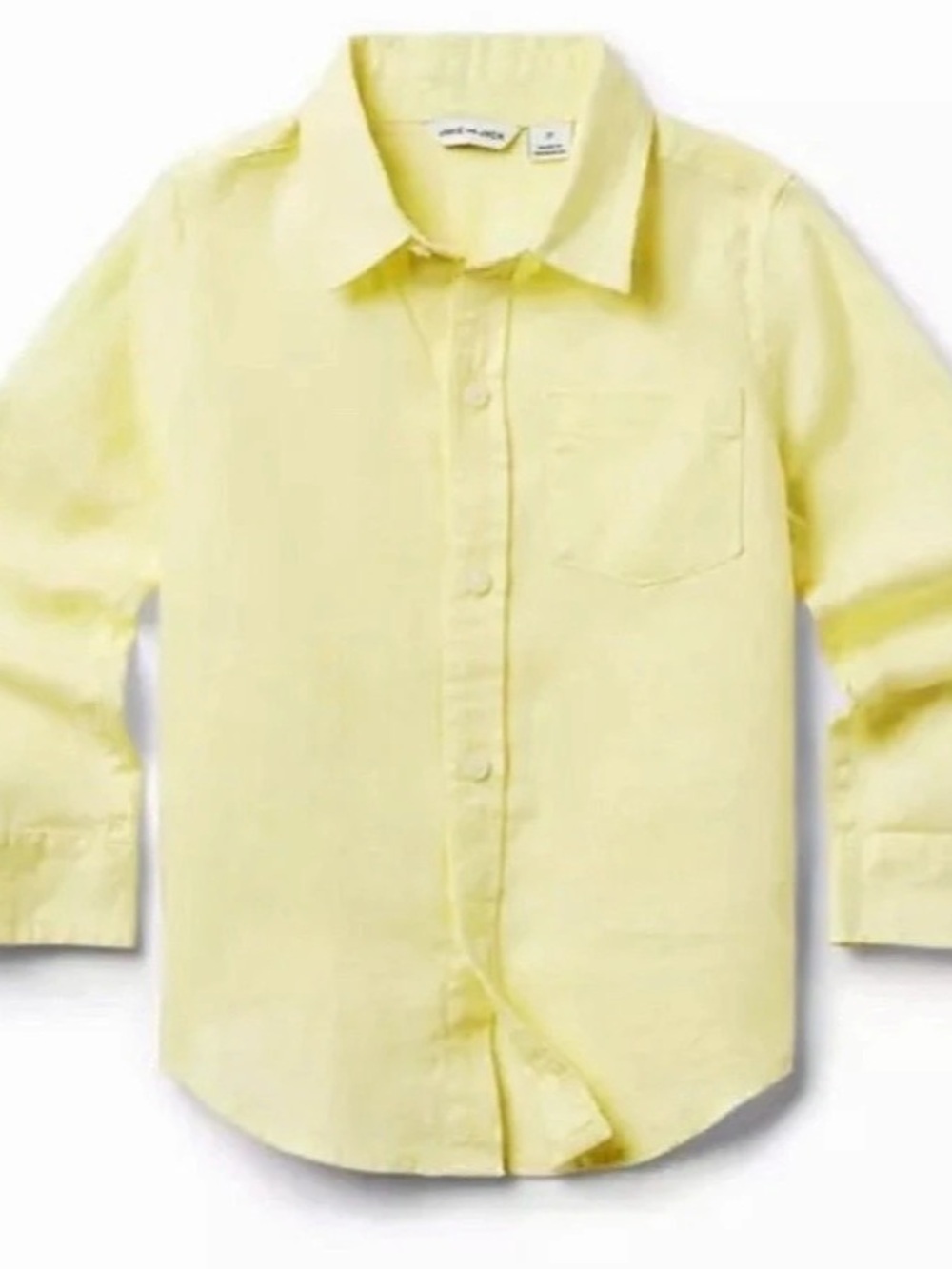 Janie and Jack Button Down Shirt Boys Size 6 Yellow NWT